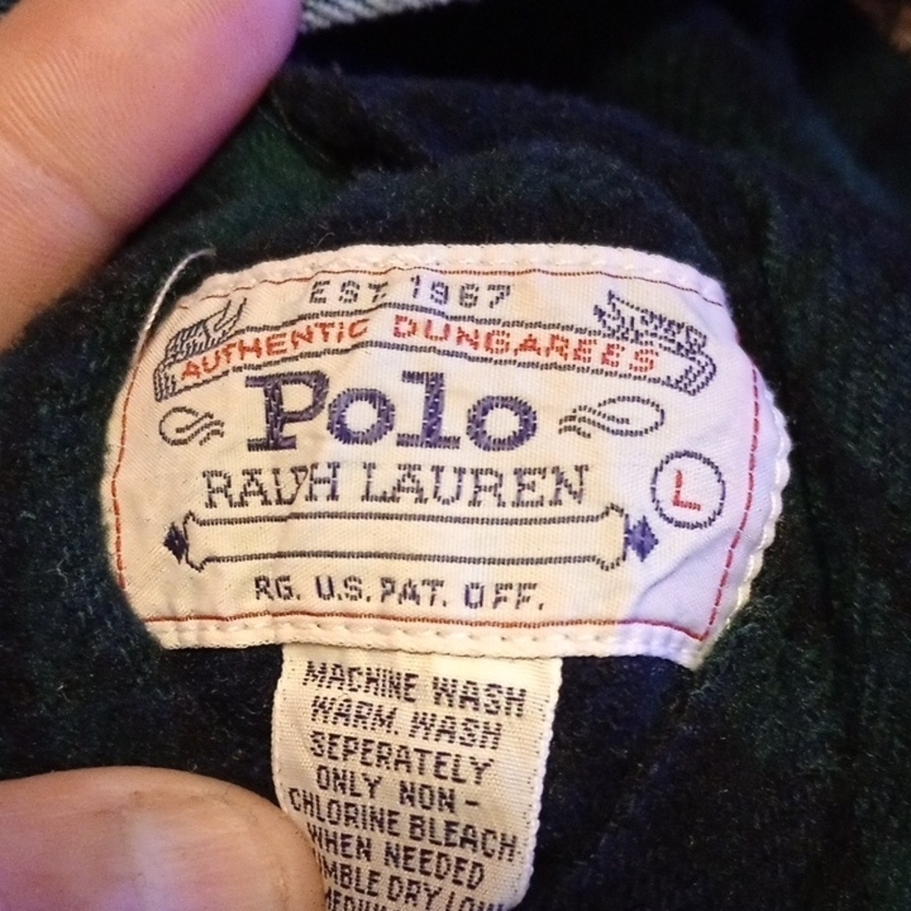 Vintage Polo Ralph Lauren Reversible Denim/Wool Barn Jacket, Women's Size L - Picture 3 of 5